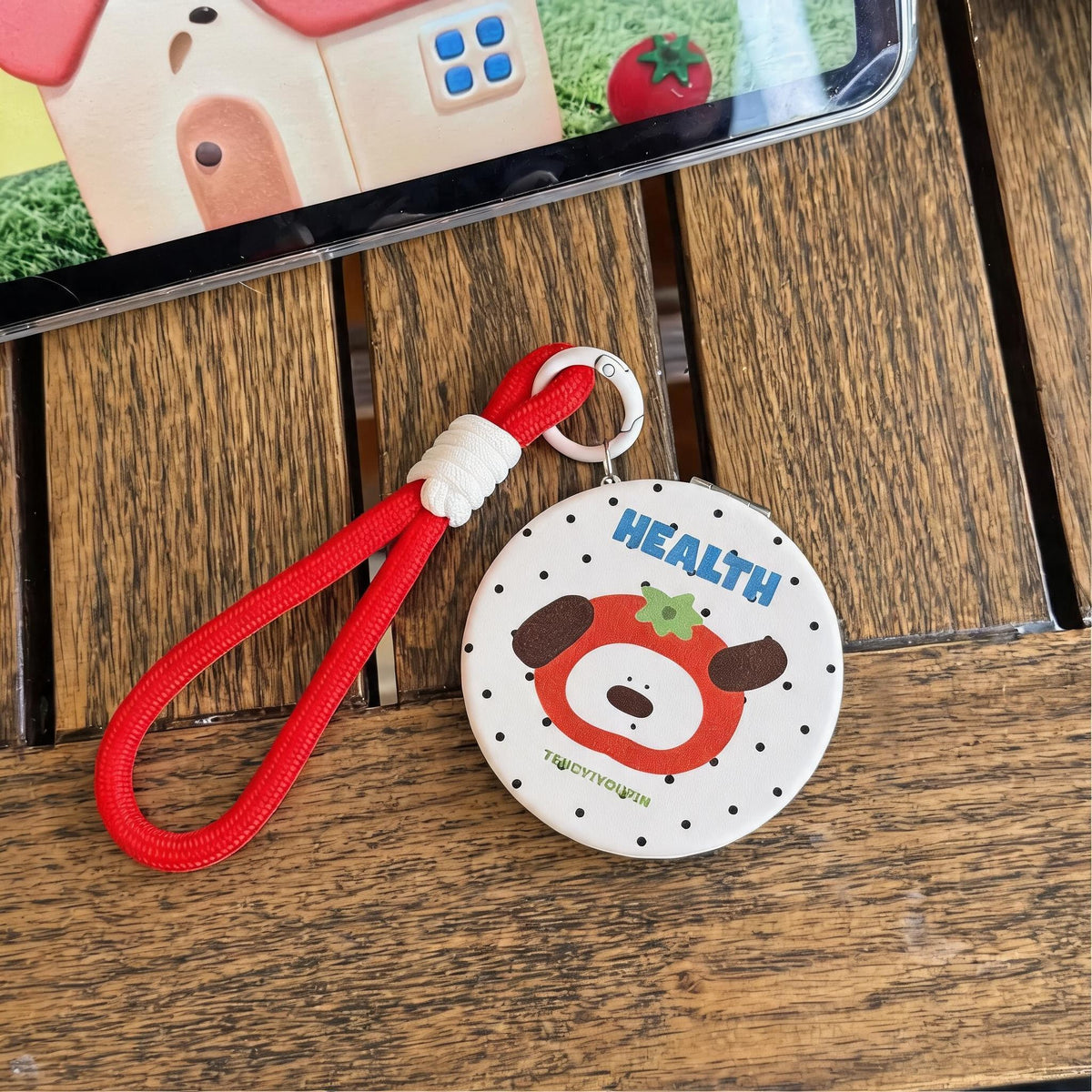 Cartoon Wrist Strap Folding Mirror