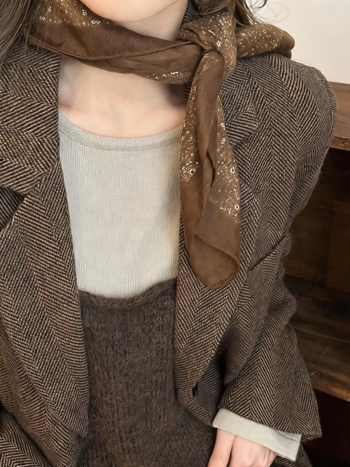 Airy Cotton Linen Square Scarf