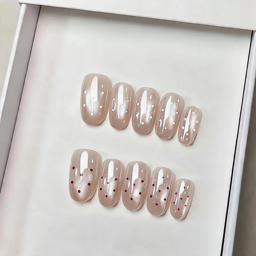 Pearl Aurora Dot Press-On Nails