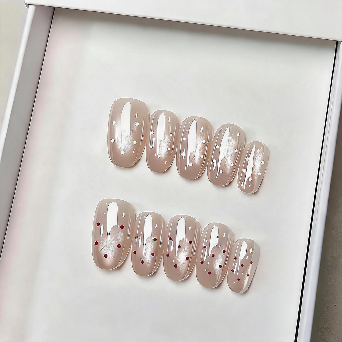 Pearl Aurora Dot Press-On Nails