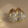 Raised Rose Dome Huggie Earrings