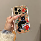 Peony Cat Porcelain Phone Case – Cat With Strap