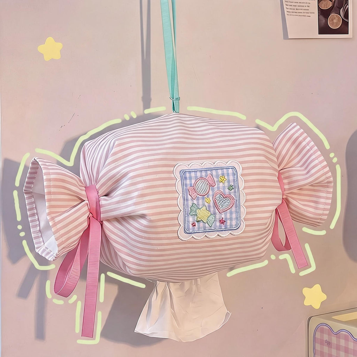 Striped Candy Hanging Tissue Holder