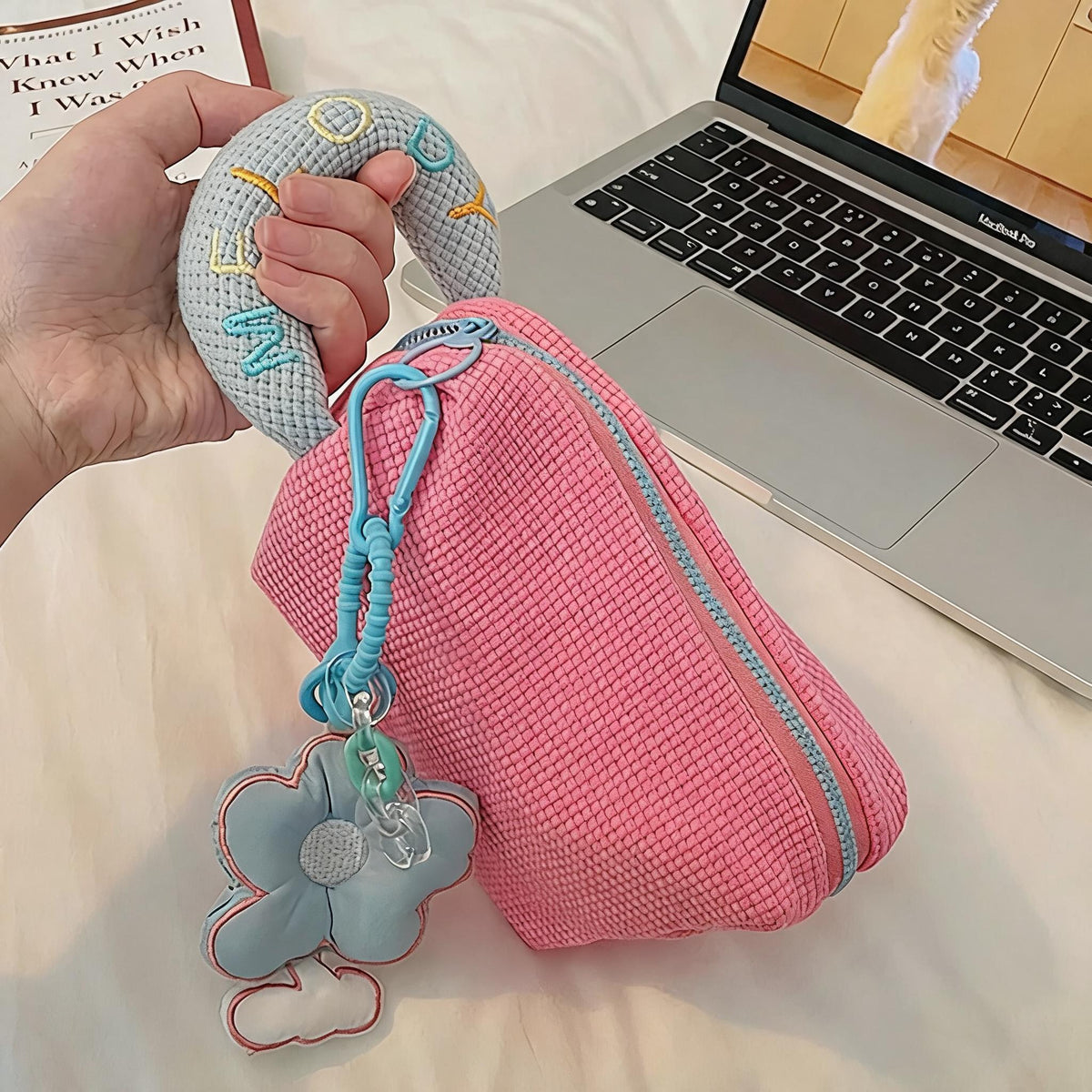 Waffle Grid Wrist Pouch