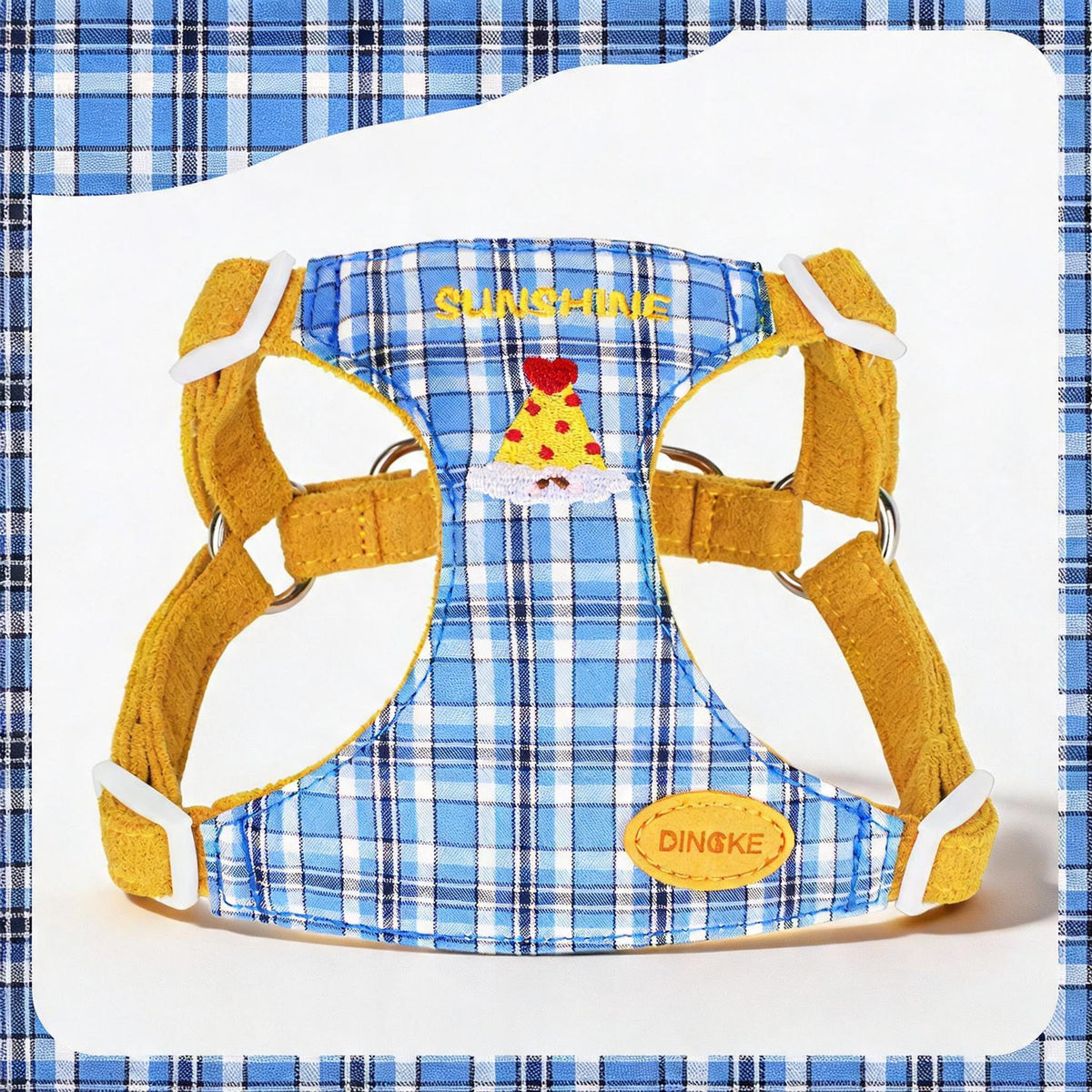 Checked Puppy Harness Lead Set