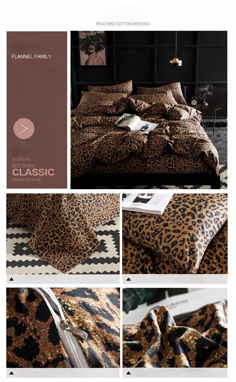 Animal Print Cotton Bedding Set