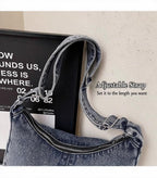 Corset Bow Denim Shoulder Bag