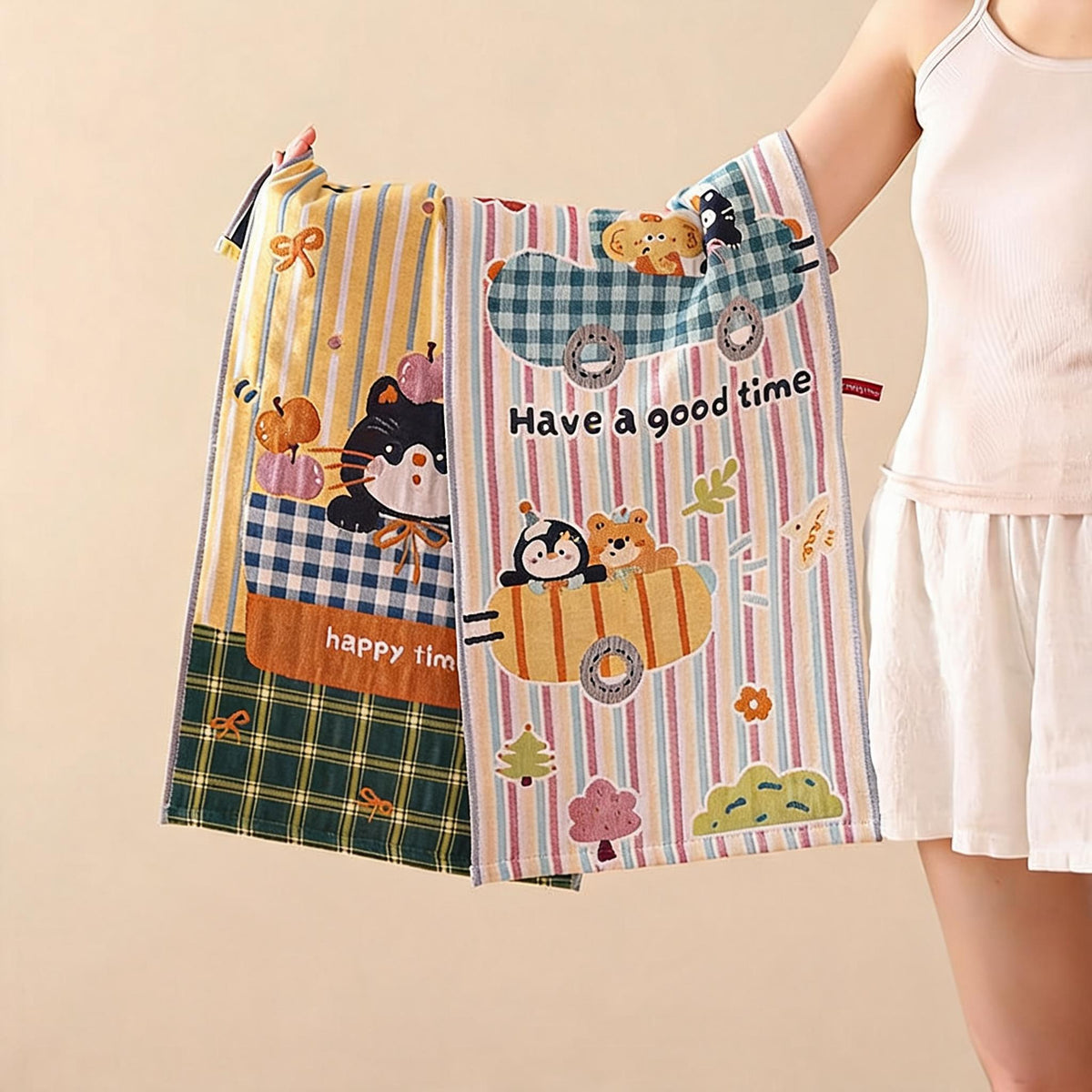 Cartoon Print Gauze Towel