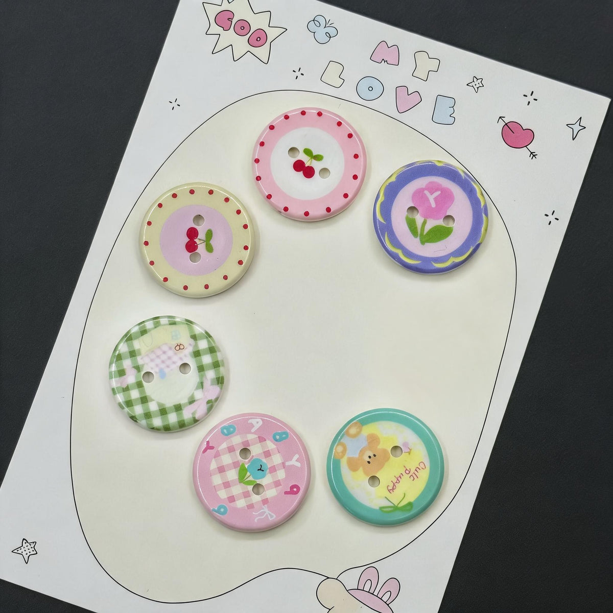 Pastel Macaron Craft Buttons