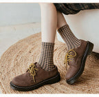 Waffle Check Contrast Toe Socks