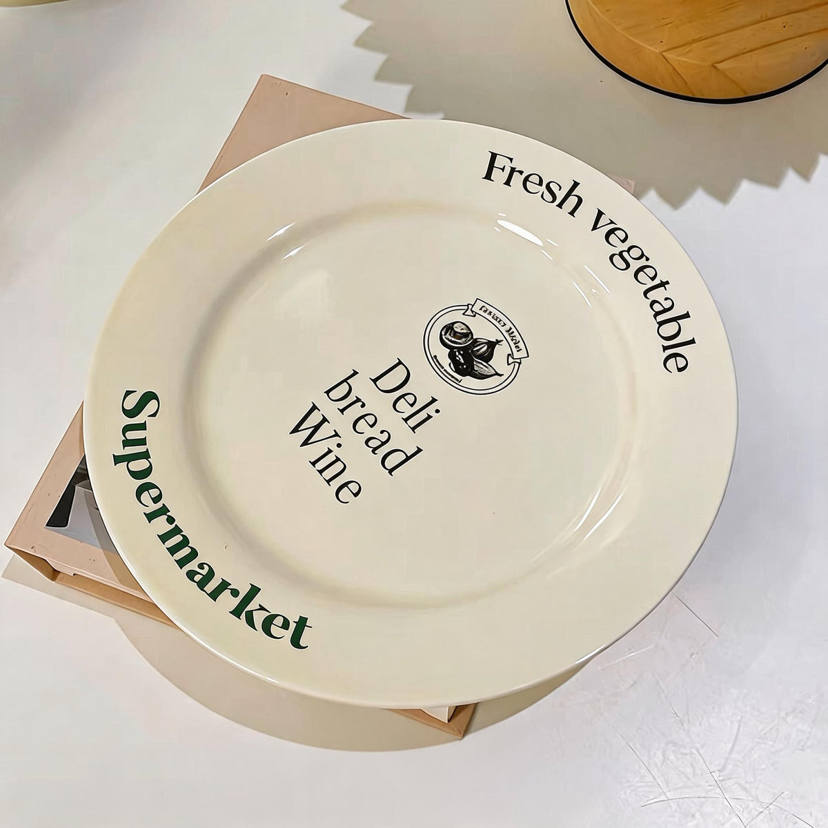 Deli Lettering Bone China Plate