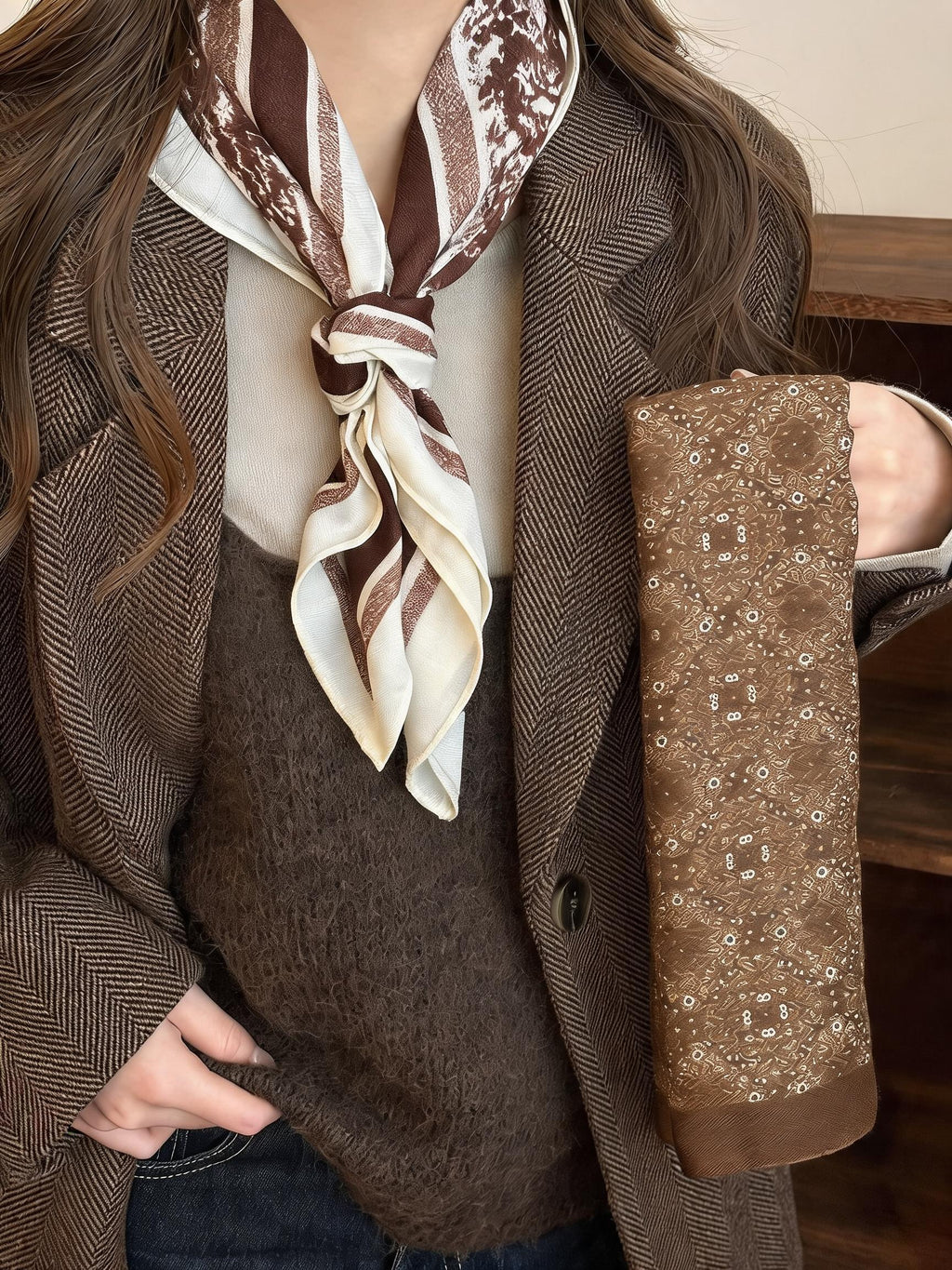 Airy Cotton Linen Square Scarf