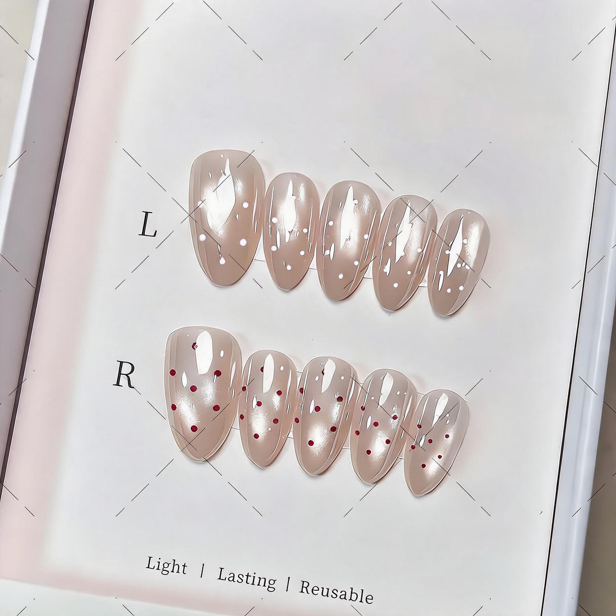 Pearl Aurora Dot Press-On Nails