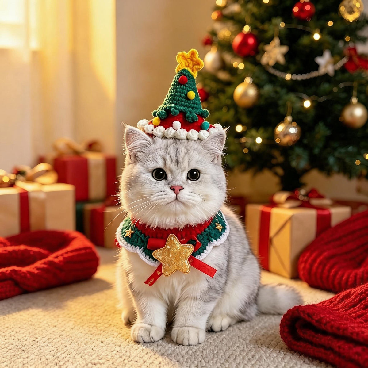 Christmas Tree Pet Hat Set