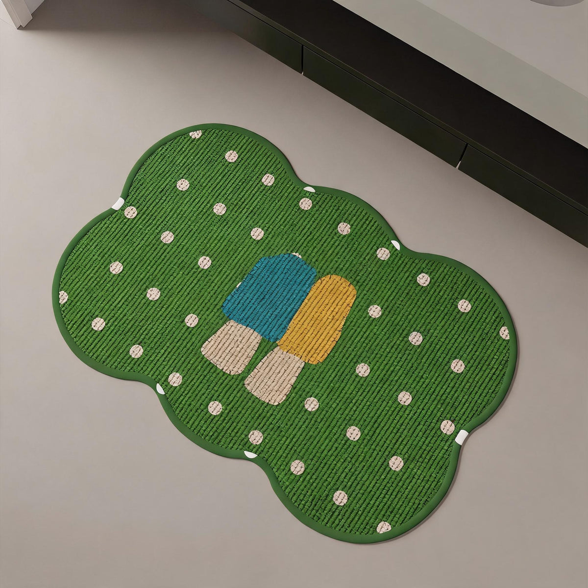 Chequer Print Quick-Dry Bath Mat