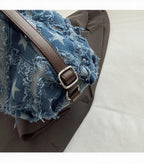 Frayed Star Denim Slouch Bag