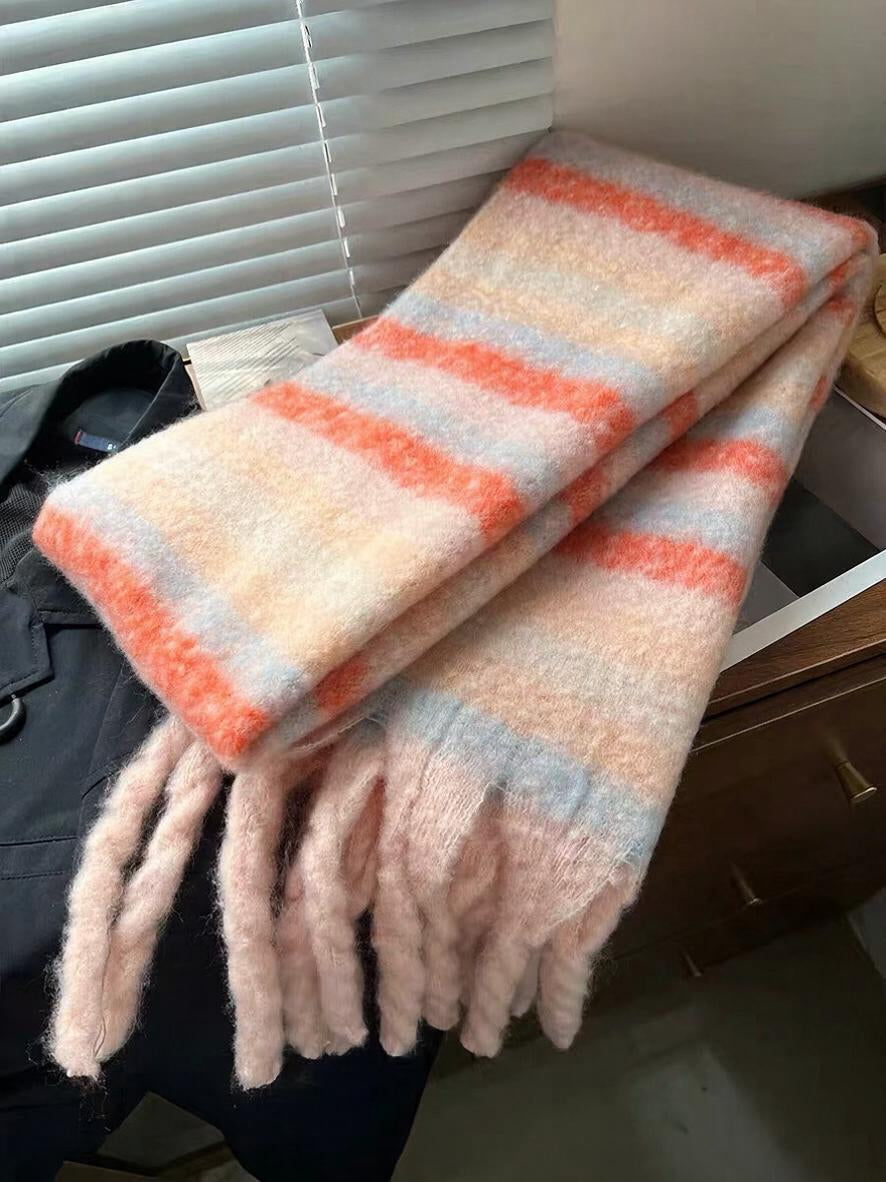 Fringed Twill Blanket Scarf
