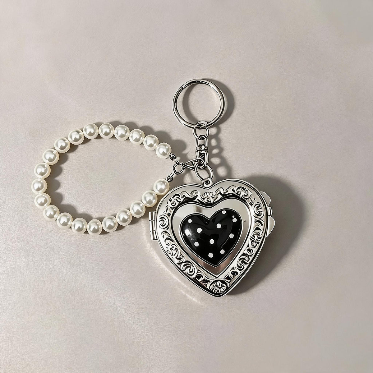 Beaded Locket Mirror Charm