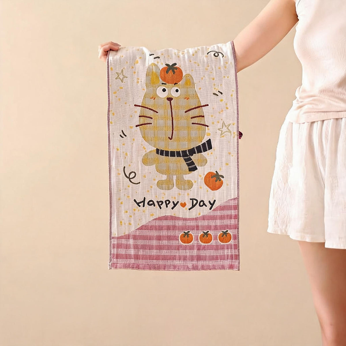 Cartoon Print Gauze Towel