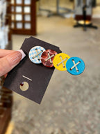 Cross Stitch Button Hair Clip