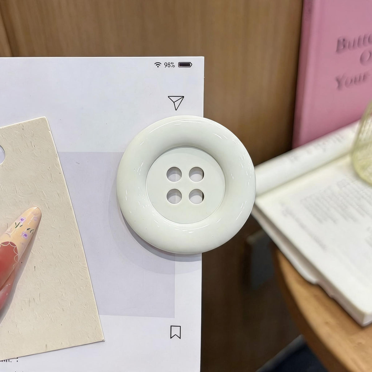 Oversized Button Fringe Clips