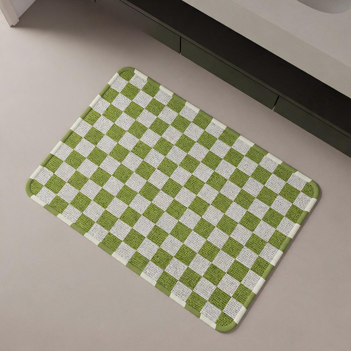 Chequer Print Quick-Dry Bath Mat