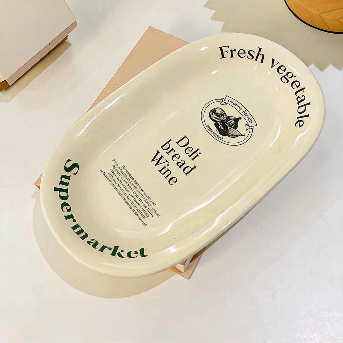 Deli Lettering Bone China Plate