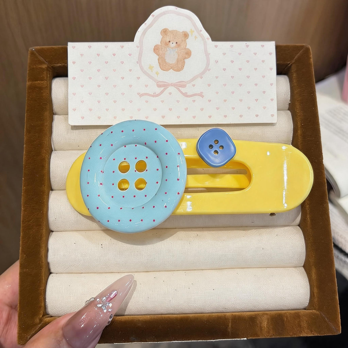 Polka Dot Button Snap Clips