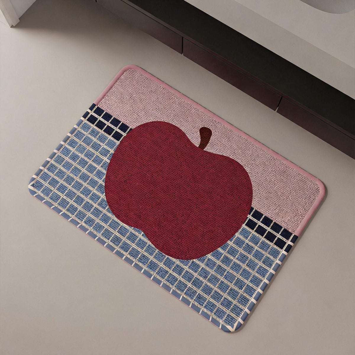 Chequer Print Quick-Dry Bath Mat