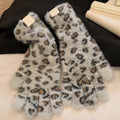 Fuzzy Leopard Touchscreen Gloves