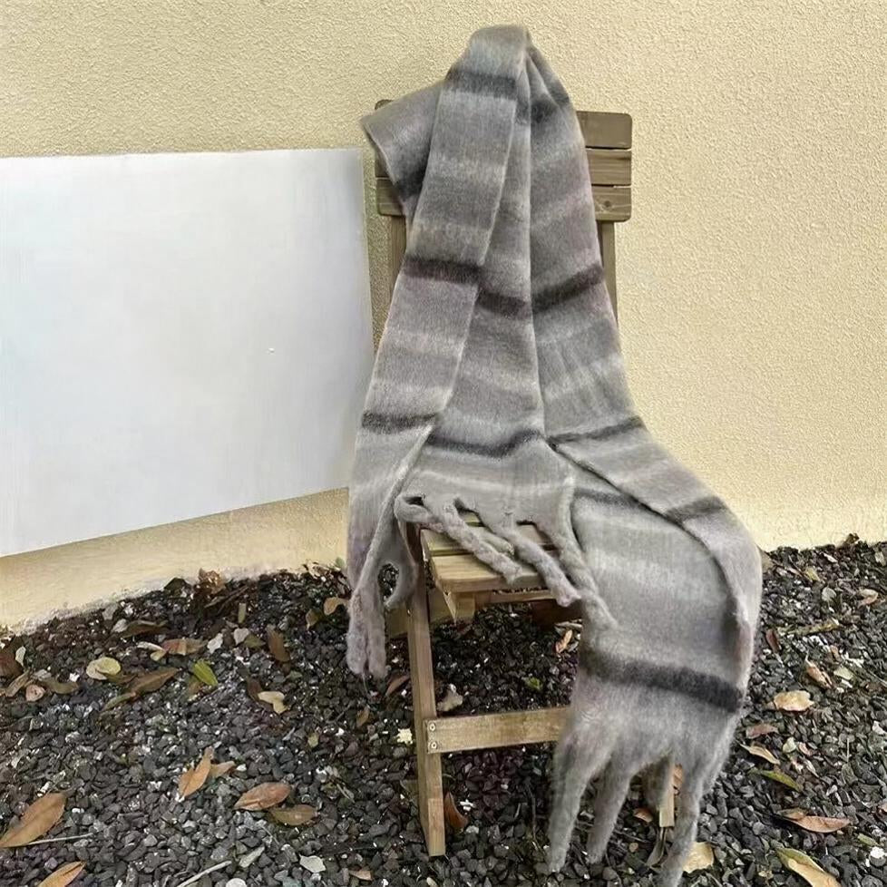 Fringed Twill Blanket Scarf