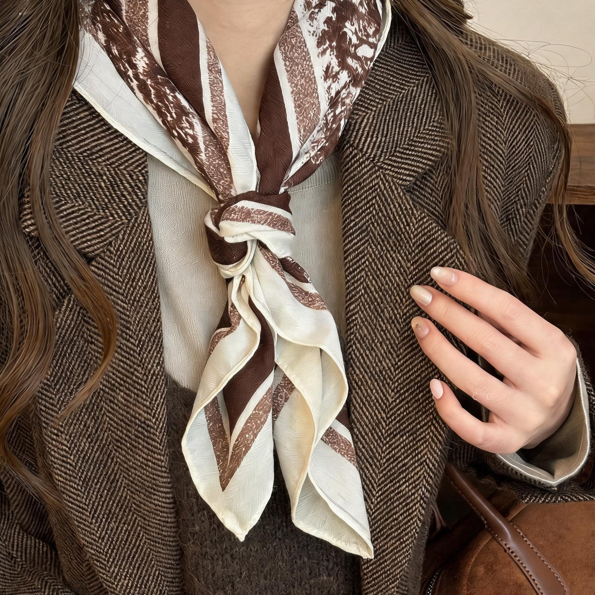 Airy Cotton Linen Square Scarf