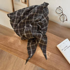 Windowpane Check Triangle Scarf