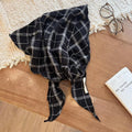 Windowpane Check Triangle Scarf