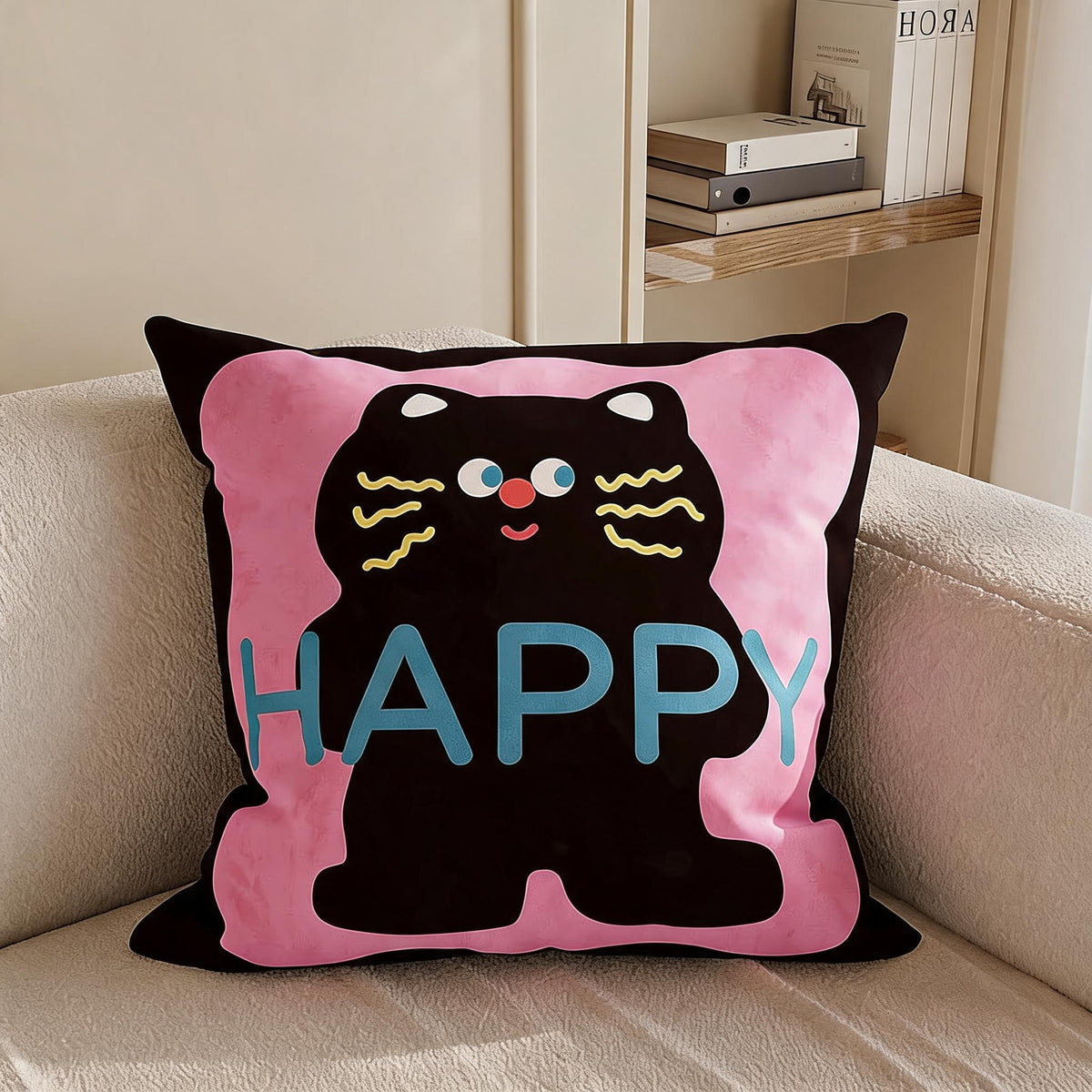 Cartoon Critter Throw Cushion – Cat Designs