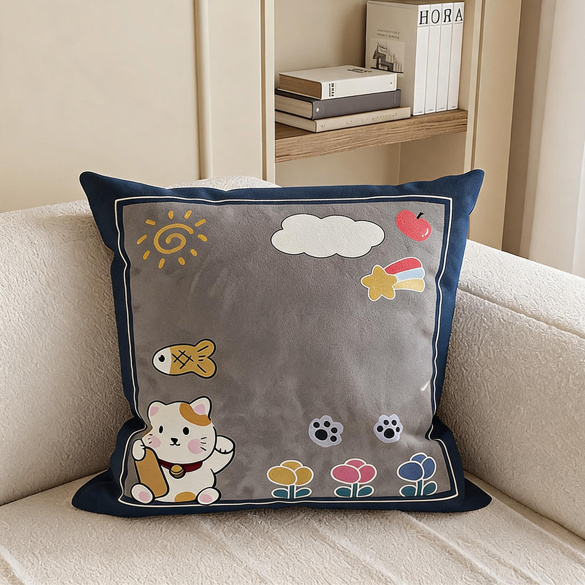 Cartoon Critter Throw Cushion – Cat Designs