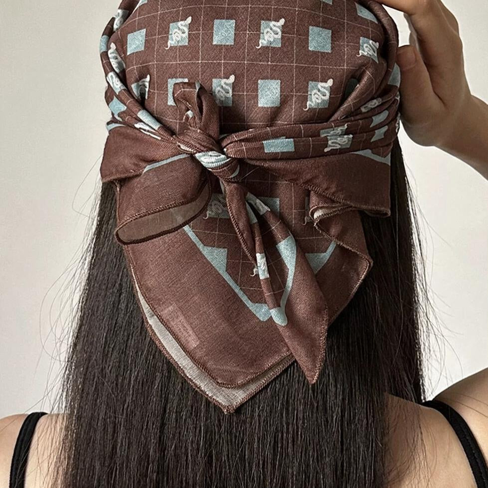 Mocha Print Square Bandana