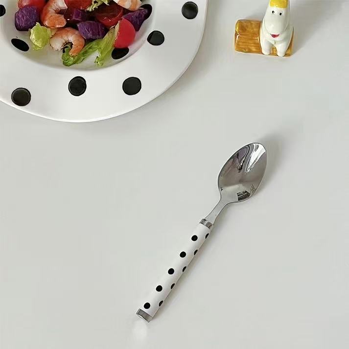 Dessert Spoon with polka dot handle