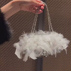 Sequined Feather Evening Bag