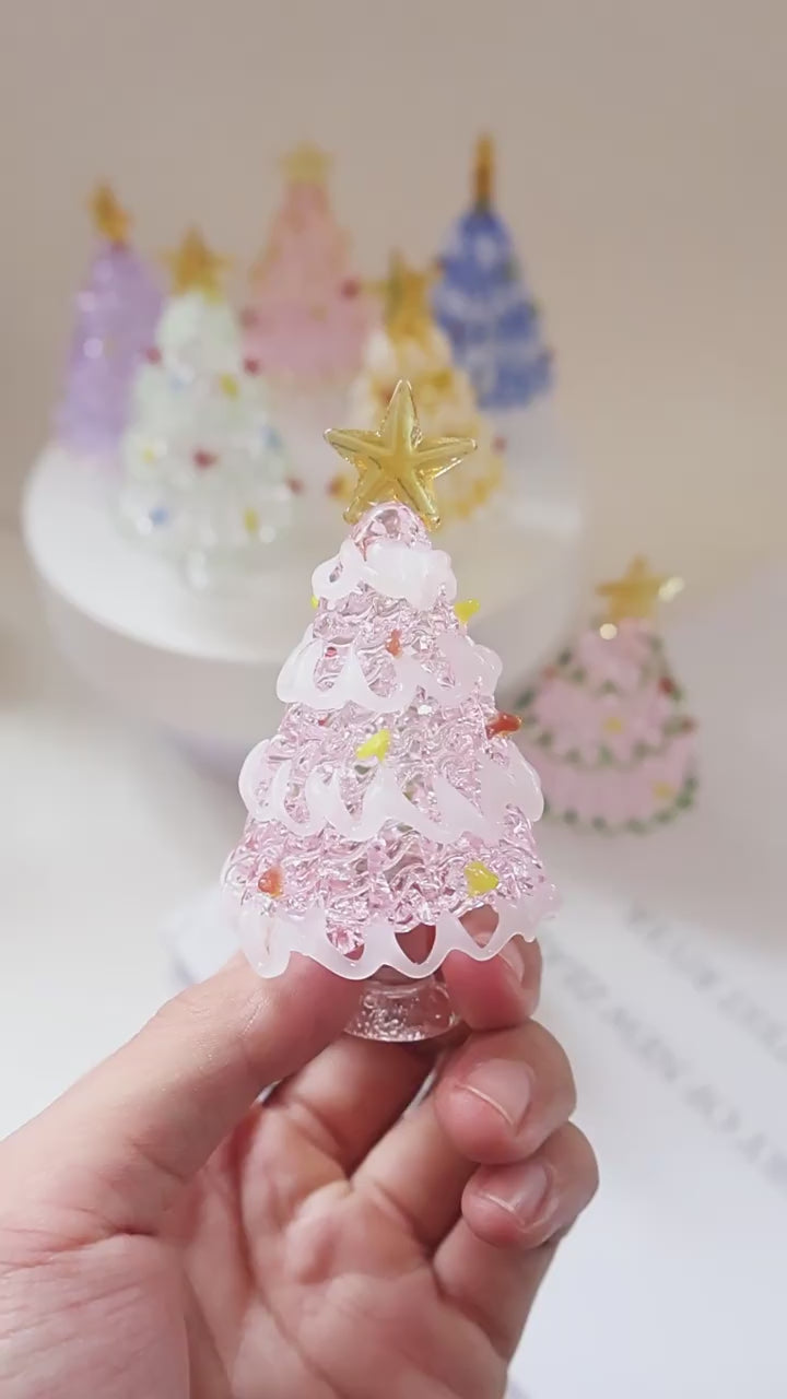 Glazed Glass Christmas Tree Decor